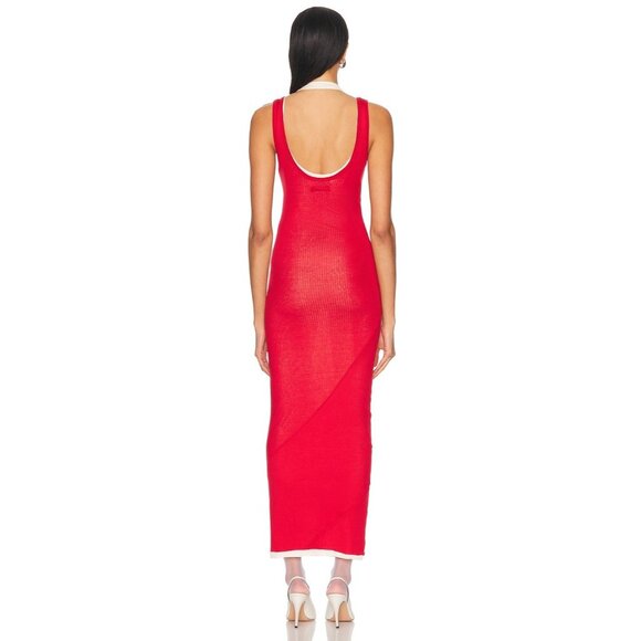 Jean Paul Gaultier Sleeveless Dress in Red & Ecru - Picture 4 of 4